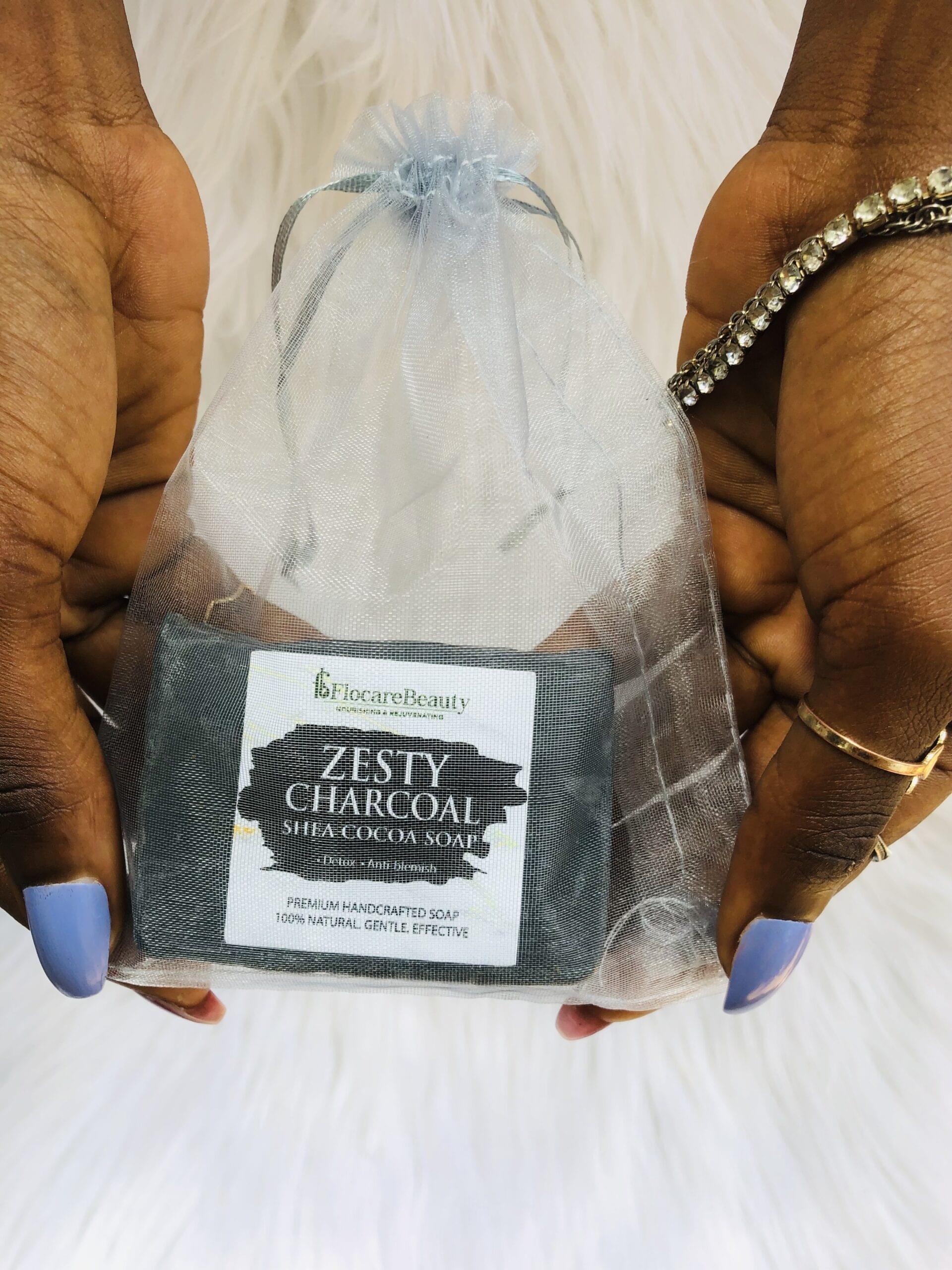 FLOCAREBEAUTY ZESTY CHARCOAL SOAP - Image 2