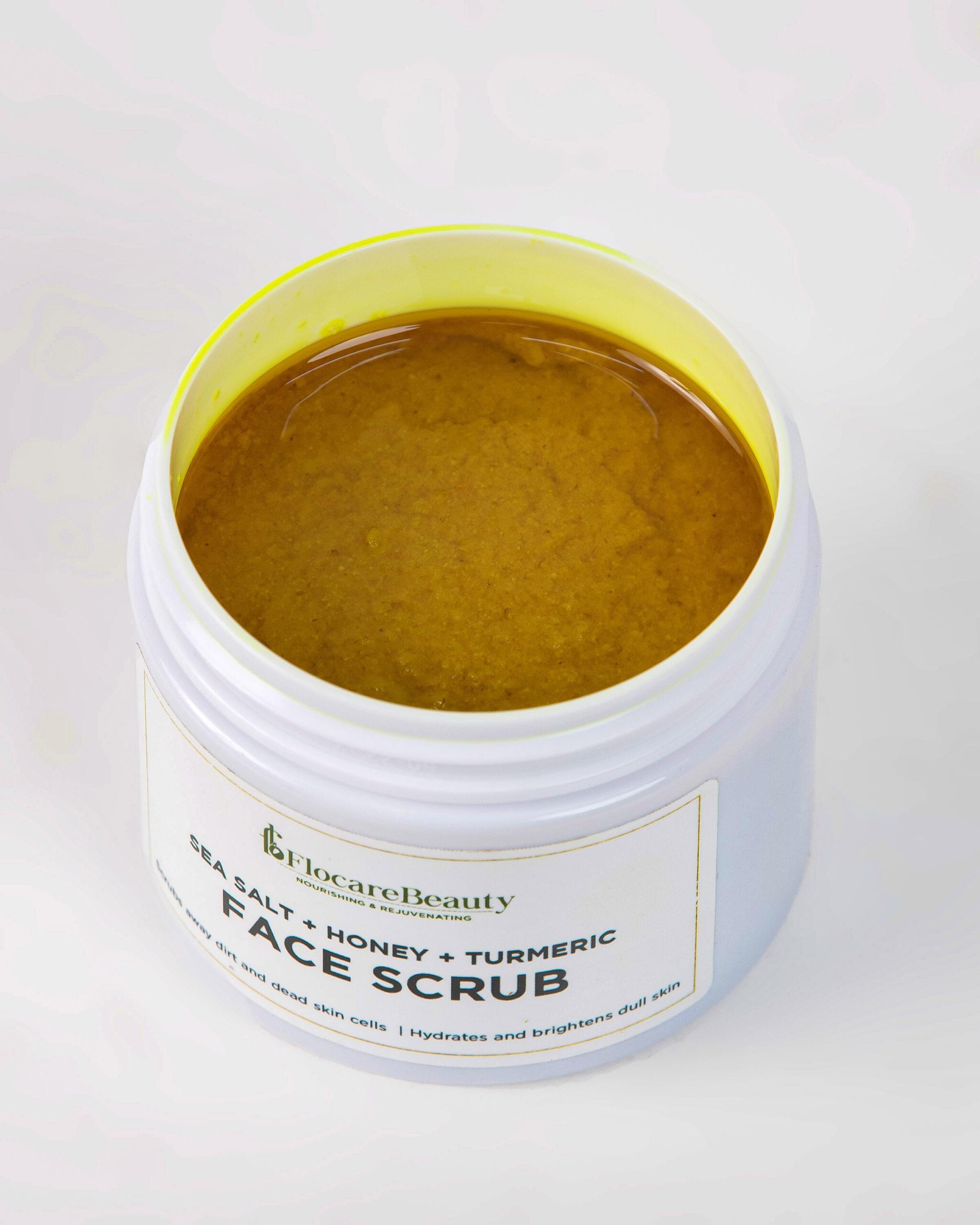FLOCAREBEAUTY SEA SALT+HONEY+TURMERIC FACE SCRUB - Image 2